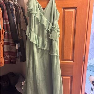 Elegant Green Ruffled Dress Future Collective